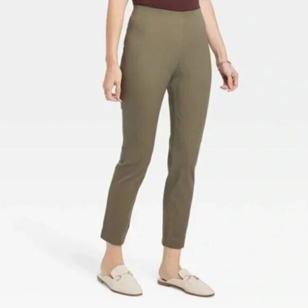 A New Day Olive Skinny Ankle Pants High Rise Stretch Trousers NWT Size 6